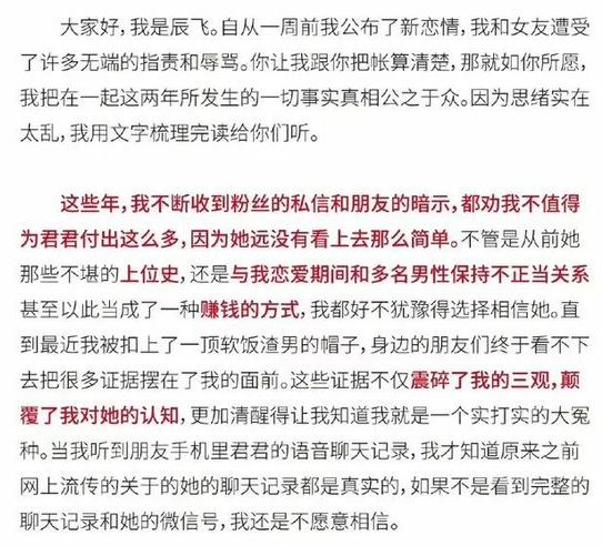 君君辰飞分手是什么瓜 谁才是对的(图3)