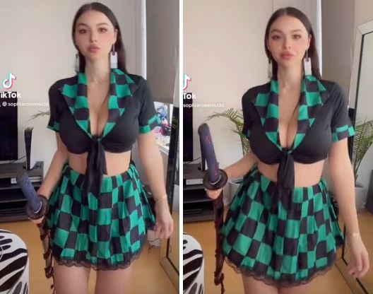 Sophie Mudd这个欧美网红COS的鬼灭之刃你看过吗(图1)